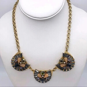 J. Crew Blue Black Peach Jeweled Necklace